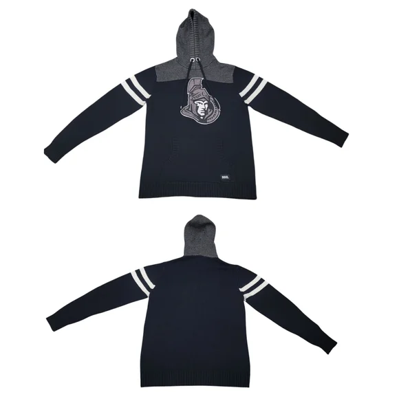 NHL by ILANCO Ottawa Senators Knit Hoodie Black Sens Pullover Sweater Me… - Picture 13 of 16